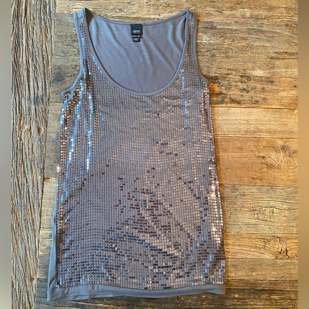 Esprit scoop neck sequin top, size XS